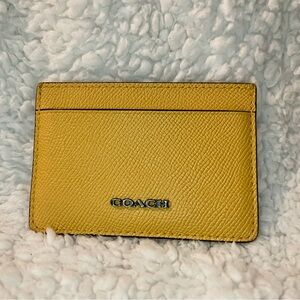 Coach Mustard Yellow Leather Card Holder